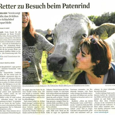 Kuhrettung Ksta Koelner Stadtanzeiger Patenbesuch Zeitungsratikel Rhein Berg Overath